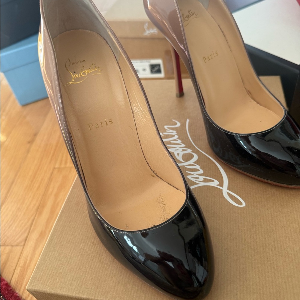 Christian Louboutin Black Heels with Glossy Finish